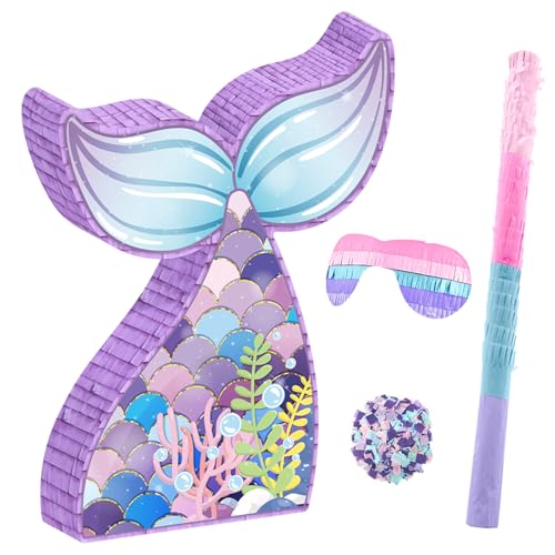 Meerjungfrauen Piñata für Kinderpartys, Lustiges Piñata Spiel für Jungen und Mädchen, Pinata Geburtstagsdekoration von MORAINJAY