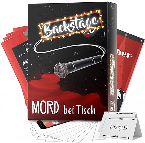 MORD bei Tisch - Krimidinner für zu Hause - 6 bis 8 Personen - Der Backstage-Fall von MORD bei Tisch