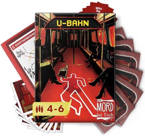 MORD bei Tisch Krimidinner für Zuhause - 4 bis 6 Personen - Der U-Bahn Fall - Das Krimi Spiel ab 16 Jahren – Ideal als Krimi Dinner für eine mörderische Dinnerparty von MORD bei Tisch