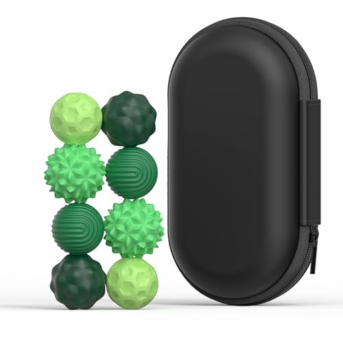 8 Stück Magnetische Fidget Toys, Magnetkugeln Stressball Silikon Sensorik, Magnetbälle Zappelspielzeug Fingerspielzeug für Autismus, Anti-Stress-Angstspielzeug für Erwachsene und Kinder (Grün) von MOREASE