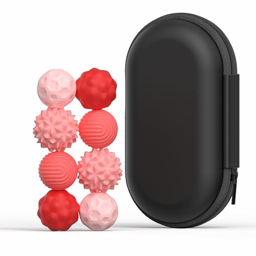 8 Stück Magnetische Fidget Toys, Magnetkugeln Stressball Silikon Sensorik, Magnetbälle Zappelspielzeug Fingerspielzeug für Autismus, Anti-Stress-Angstspielzeug für Erwachsene und Kinder (Rot) von MOREASE