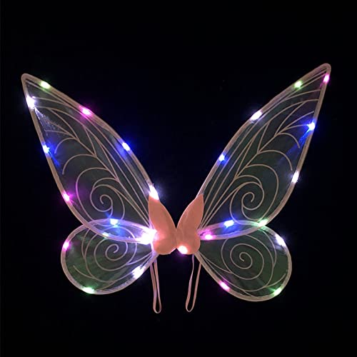 Feenflügel Erwachsene Kinder, Elfen Feen Flügel LED Beleuchtung Schmetterlingsflügel Kostüm, Party Fee Engel Kinder Faschingskostüme Halloween Karneval Requisiten Cosplay für Mädchen Damen, Rosa+ Feenflügel Erwachsene Kinder, Elfen Feen Flügel LED Beleuchtung Schmetterlingsflügel Kostüm, Party Fee Engel Kinder Faschingskostüme Halloween Karneval Requisiten Cosplay für Mädchen Damen, Rosa+ von MOREASE