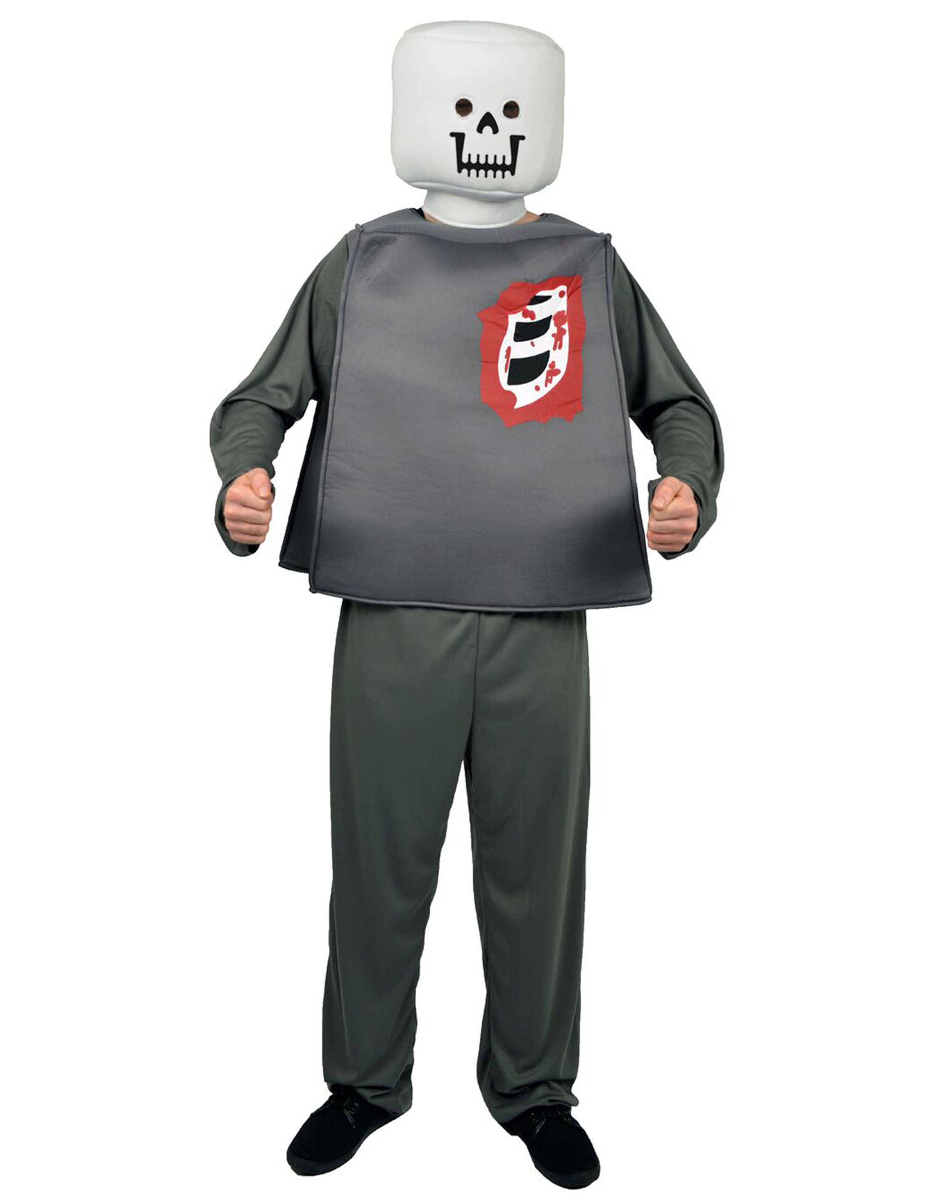 Spielfigur Kostüm Zombie Halloween grau-weiss Spielfigur Kostüm Zombie Halloween grau-weiss von MORPHSUITS