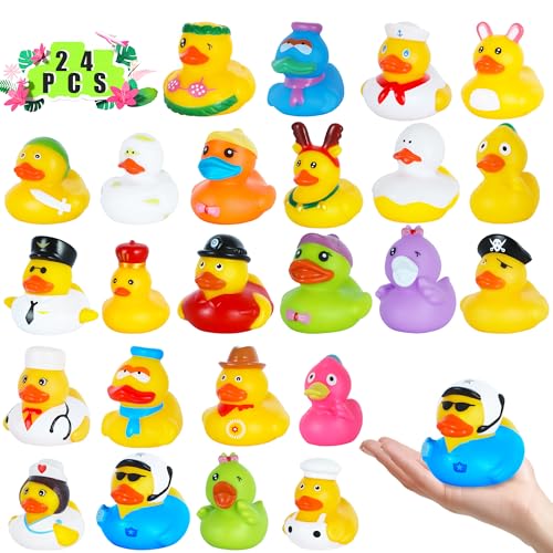 24 Stück Gummiente Badespielzeug, Quietscheente, Badeente, Mini Enten, Schwimmbad Spielzeug füR Kinder, Dusche, Babypartys, Geburtstagspartys 24 Stück Gummiente Badespielzeug, Quietscheente, Badeente, Mini Enten, Schwimmbad Spielzeug füR Kinder, Dusche, Babypartys, Geburtstagspartys von MOSNOW