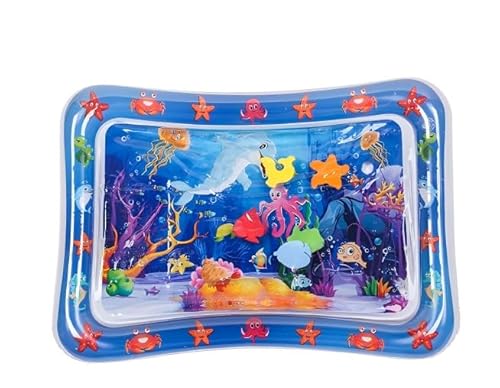 Wassermatte Baby,Spielmatte Baby Krabbelmatte Ba-by,Aufblasbare Wasserspielmatte Wasser Spielzeug für Bauchlagentraining mit Meerestier Design,Babyspielzeug ab 3/6/9 Monate(66x50cm) von MOSNOW
