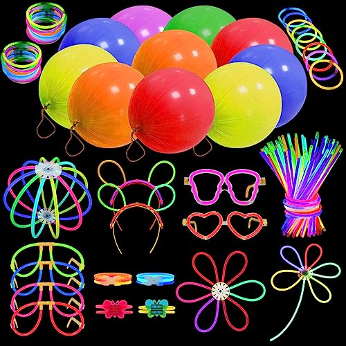 MOSSNDAR Knicklichter Party Set, Leuchtstäbe für Kinder mit Große Ballons,Neon Brille,Leuchtende Armbänder, Glow Sticks für Neon Party Deko Halloween Weihnacht Silvester Deko 2025 Feuerwerk Party MOSSNDAR Knicklichter Party Set, Leuchtstäbe für Kinder mit Große Ballons,Neon Brille,Leuchtende Armbänder, Glow Sticks für Neon Party Deko Halloween Weihnacht Silvester Deko 2025 Feuerwerk Party von MOSSNDAR