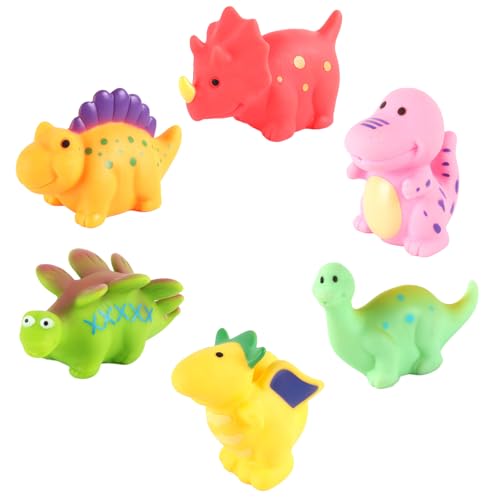 Baby Dinosaurier Badewannenspielzeug 6 Stück Wasserpumpe Badespielzeug Dinosaurier Dino Pool Spielzeug Für Kinder Ab 0 1 2 3 Jahre Dinosaurier Schwimmendes Badewannenspielzeug Für Jungen Mädchen von MOSTEDE