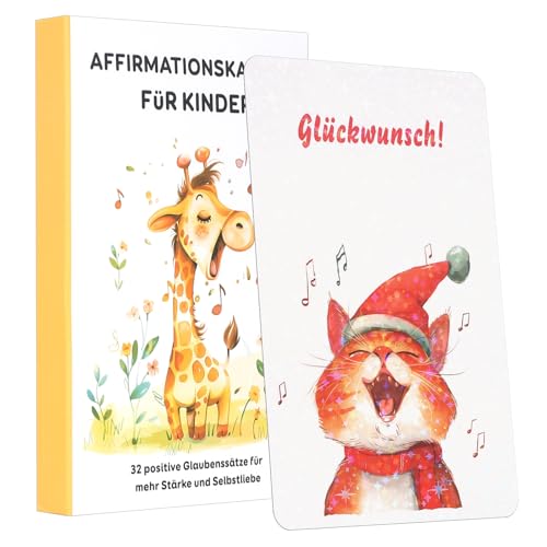 MOSTFUN 32 Affirmationskarten für Kinder – Gefühlskarten Motivationskarten Emotionskarten Bildkarten zum Umgang mit Emotionen, Achtsamkeit & Selbstbewusstsein Pädagogisch Wertvoll von MOSTFUN