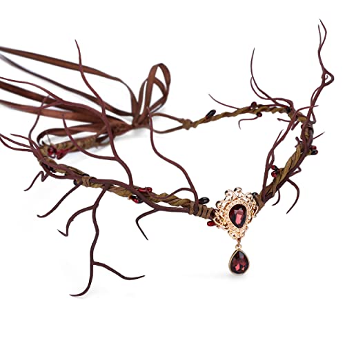 MOSTORY Elfenblumen-Haarschmuck, Feen-Blumen-Diademen mit Kristallanhänger, handgefertigt, Brautgirlande, Krone, V-Form, Stirnband für Cosplay, Hochzeit, Fotoshooting, Party MOSTORY Elfenblumen-Haarschmuck, Feen-Blumen-Diademen mit Kristallanhänger, handgefertigt, Brautgirlande, Krone, V-Form, Stirnband für Cosplay, Hochzeit, Fotoshooting, Party von MOSTORY
