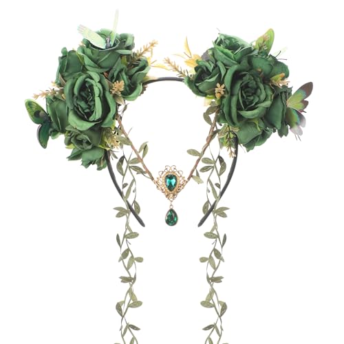 MOSTORY Fee Blume Kopfschmuck für grünes Feenkostüm Damen Renaissance Halloween Cosplay MOSTORY Fee Blume Kopfschmuck für grünes Feenkostüm Damen Renaissance Halloween Cosplay von MOSTORY