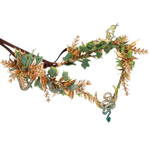 MOSTORY Fee Blume Medusa Kopfschmuck Schlange Elf Krone für Renfaire Frauen Halloween von MOSTORY