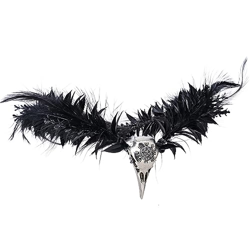 MOSTORY Gothic schwarze Federkrone für Hexe, Halloween, Cosplay von MOSTORY