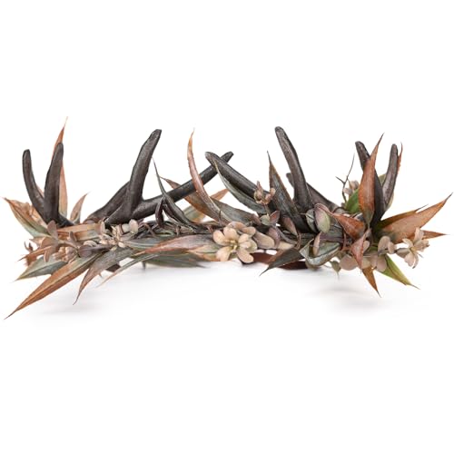 MOSTORY Gotische Geweihblumenkrone - Dunkles Horn-Stirnband, Elfenblütenkopfbedeckung mit Hirschgeweihen, Wald-Circlet für Frauen, Hexen-Renaissance, Ren Faire, Halloween, Cosplay-Outfit MOSTORY Gotische Geweihblumenkrone - Dunkles Horn-Stirnband, Elfenblütenkopfbedeckung mit Hirschgeweihen, Wald-Circlet für Frauen, Hexen-Renaissance, Ren Faire, Halloween, Cosplay-Outfit von MOSTORY