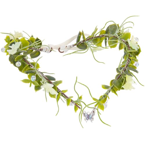 MOSTORY Grünes Blatt Elfenkrone - Wald Floral Kreis mit Mini-Schmetterlingen für Waldfeenkostüm, grüne Blume Kopfschmuck mit Strass für Renaissance Renfaire Cosplay MOSTORY Grünes Blatt Elfenkrone - Wald Floral Kreis mit Mini-Schmetterlingen für Waldfeenkostüm, grüne Blume Kopfschmuck mit Strass für Renaissance Renfaire Cosplay von MOSTORY