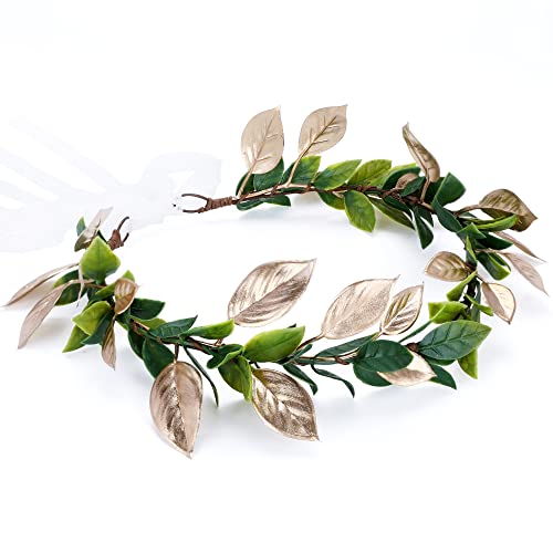 MOSTORY Handgefertigte Feen-Waldkrone – Waldelfen-Stirnband, Blume, Kreis, Elfenblatt-Kranz für Renaissance, Halloween, Cosplay, Damen, Mädchen, Fotoshooting, Grün/Gold MOSTORY Handgefertigte Feen-Waldkrone – Waldelfen-Stirnband, Blume, Kreis, Elfenblatt-Kranz für Renaissance, Halloween, Cosplay, Damen, Mädchen, Fotoshooting, Grün/Gold von MOSTORY