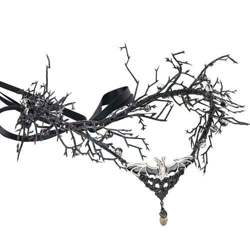 MOSTORY Schwarze Blumenelfenkrone - Gotische Blumenkrone, keltische Blumenfeen-Circlet, dunkle elfenhafte Kopfbedeckung für Hexen, Renaissance, Ren Faire, Halloween, Vampir-Cosplay, Gothic-Hochzeit MOSTORY Schwarze Blumenelfenkrone - Gotische Blumenkrone, keltische Blumenfeen-Circlet, dunkle elfenhafte Kopfbedeckung für Hexen, Renaissance, Ren Faire, Halloween, Vampir-Cosplay, Gothic-Hochzeit von MOSTORY