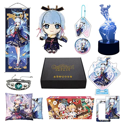 349-teiliges Genshin Impact Box-Set mit 12 Arten von Genshin Merch, Plüschpuppen-Poster und Nachtlicht, Geschenke Sammlerstücke für Fans (Ayaka) von MOTAO