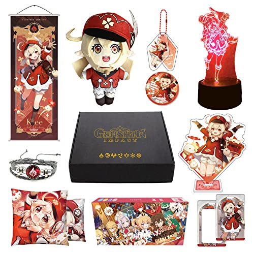 349Pcs Genshin Impact Box Klee Merch Set mit 12 Arten von Genshin Merch, Plüschpuppen, Poster und Nachtlicht, Geschenke Sammlerstücke für Fans (Klee) von MOTAO