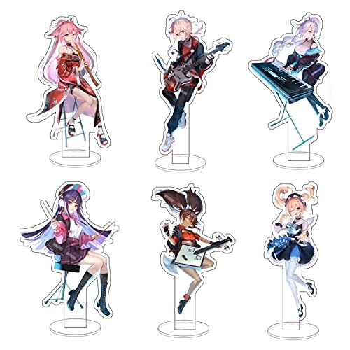 MOTAO Genshin Impact Acrylic Stand Figure Set, Kreativ Acryl Ständer Venti Xiao Hu Tao Diluc Cosplay Genshin Characters Model Periphere Ornamente Kollektionen für Fans (Tivat Band) von MOTAO