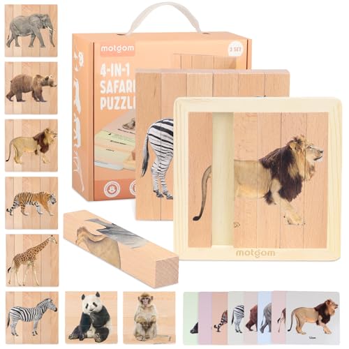 MOTGOM Safari Animal Wooden Chunky Puzzles for Toddlers MOTGOM Safari Animal Wooden Chunky Puzzles for Toddlers von MOTGOM