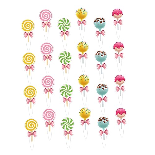 MOTHNUR 1 Satz Candy Themen Kuchenstecker Für Shower Und Geburtstagsfeiern Lollipop Cupcake Toppers Kreative Dekoration Für Süße Partys Und Desserts Designs Stück von MOTHNUR