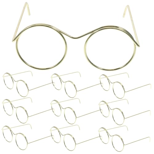 MOTHNUR Metall Handwerk Mini Sonnenbrille 10 Stücke Puppe Gläser Schwarz Für Puppe Kleid Spielen von MOTHNUR