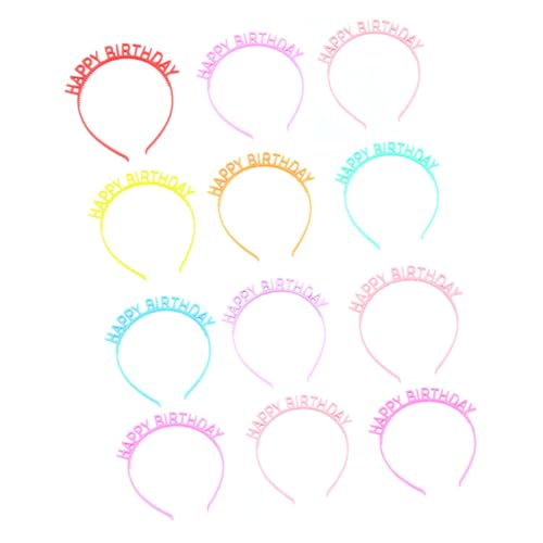 MOTHNUR 12 Stück Teiliges Buntes Kindergeburtstags Haarband Rutschfest mit Einzigartigem Design für Mädchen Party Festliche Haarschmuck von MOTHNUR