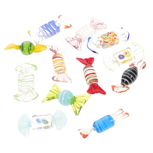 MOTHNUR 12 Stück Teiliges Handgefertigter Glas Zuckerstangen Dekorationen mit Vintage Murano Stil für Familienfeiern Hochzeiten und Weihnachtsbaum Bunte Glasornamente als Festliche Tisch von MOTHNUR