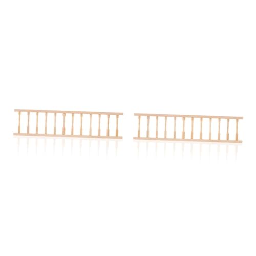 MOTHNUR 2 Stück Doll House Holzhandperiode Geländer Puppenhauszubehör Puppenhausverkleidung klein Zaun Puppenhausmöbel Miniatur DIY Haus 1/12 Mini-Haus Miniaturmöbel Hölzern Beige von MOTHNUR