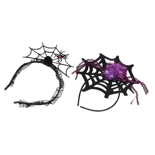 MOTHNUR 2 Stück Halloween Haarreifen Große Spinne und Spinnennetz Haarbänder Auffälliges Stirnband für Frauen und Männer Einzigartiges Halloween Kostüm Zubehör Geeignet für Party und von MOTHNUR