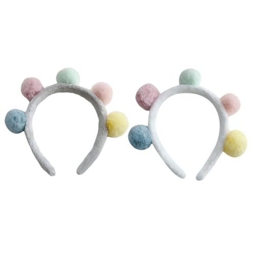 MOTHNUR 2 Stück Plüsch Haarreif mit Bunten Pompons Teiliges Weiß und Weiches Leichtes Kopfband für Mädchen Geeignet als Halloween Accessoire Cosplay und Partyhaarschmuck MOTHNUR 2 Stück Plüsch Haarreif mit Bunten Pompons Teiliges Weiß und Weiches Leichtes Kopfband für Mädchen Geeignet als Halloween Accessoire Cosplay und Partyhaarschmuck von MOTHNUR