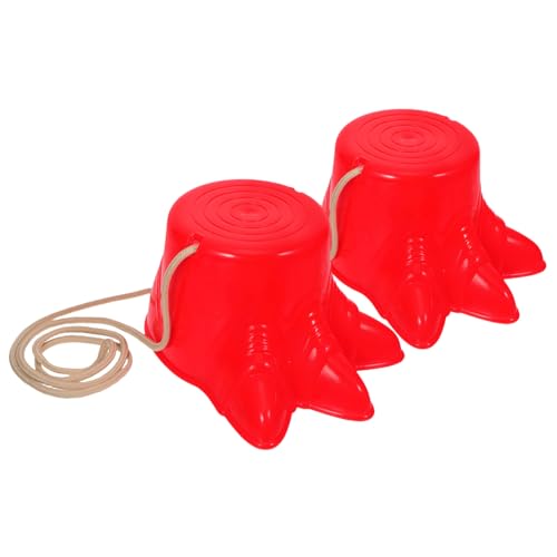 MOTHNUR 2 Stück Stelzen Schuhe aus Kunststoff in Krallenform Outdoor für Gleichgewichtstraining und Koordination Rotes Design mit Zufälligem Seil Stil für Garten und Spielplatz MOTHNUR 2 Stück Stelzen Schuhe aus Kunststoff in Krallenform Outdoor für Gleichgewichtstraining und Koordination Rotes Design mit Zufälligem Seil Stil für Garten und Spielplatz von MOTHNUR