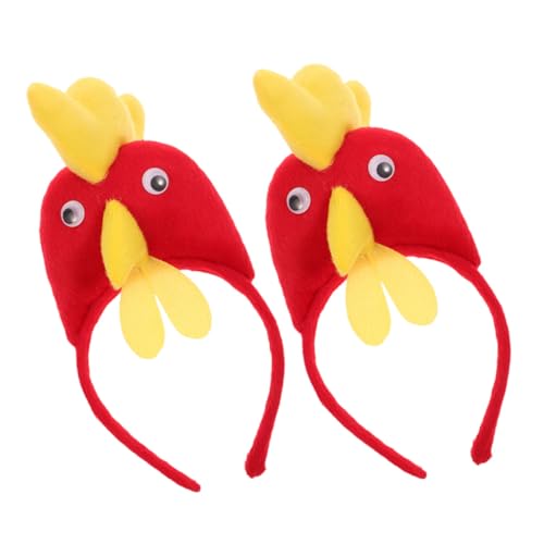 MOTHNUR 2 Stück Stirnbänder mit Lustigem Hahn design Leichtes Haarschmuck accessoire für Jungen und Mädchen Sichere Passform für Kostüme Partys und Bühnenauftritte von MOTHNUR