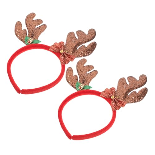 MOTHNUR 2 Stück Weihnachts Stirnband Rentier Geweih Haarreif Damen Haarschmuck mit Glitzer Langlebig Komfortabel Wiederverwendbar für Party Karneval Bühnenauftritte Festtagsdekoration von MOTHNUR