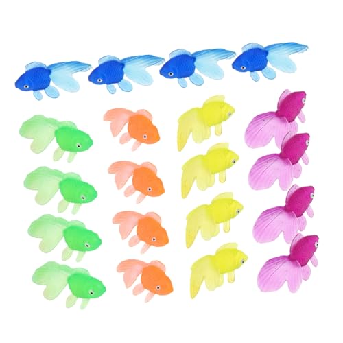 MOTHNUR 20 Stück Teiliges Bunte PVC Goldfisch Figuren Realistische Plastikfische Aquarium Dekoration Kinderspielzeug Lernspielzeug Schwimmend Umweltfreundlich Zufällige Zufällige Farbe von MOTHNUR