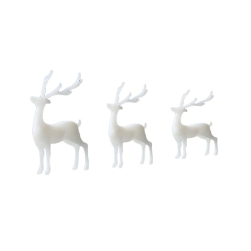 MOTHNUR 3 Stück Elk Ornament Teilig Mikro Landschafts Deko DIY Harzfüllung Realistische Dreidimensionale Waldtier Figur in Klein Mittel Groß für Landschaftsbau und Bastelprojekte von MOTHNUR