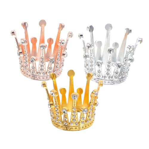 MOTHNUR 3 Stück Mini Krone Tortenaufsatz Glänzende Strass Dekoration für Kuchen Cupcakes Blumenarrangements Hochwertige Krone für Hochzeiten Partys Besondere Anlässe von MOTHNUR