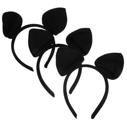 MOTHNUR 3 Stück Teiliges Schwarzes Fledermausohren Haarband für Damen Leichtes Bequemes Stirnband mit Tierischem Ohr Design für Cosplay Halloween Partys und Kostümveranstaltungen von MOTHNUR