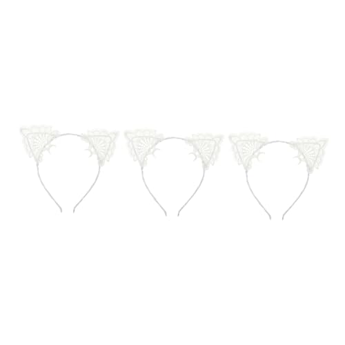 MOTHNUR 3 Stück Teiliges Spitzen katzenohren Haarband Leichtes Einzigartiges Haarschmuck für Frauen und Mädchen Passend für Partys Cosplay Jubiläen und Festliche Anlässe von MOTHNUR