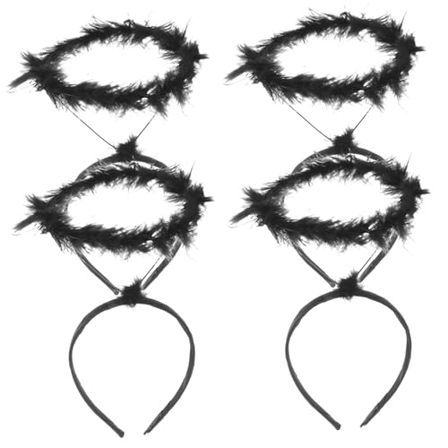 MOTHNUR 4 Stück Teiliges Schwarzes Himmlischer Heiligenschein Zierliche Cosplay Haarreifen Weiches Design Party Dress Up Haar Accessoires für Festival Geburtstag Kostüm und von MOTHNUR