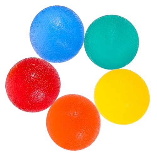 MOTHNUR 5 Stück Teiliges Squeeze Ball aus Elastischem Silikon Bunte Stress und Fidget Bälle zur und Fingertraining zur Druckentlastung und Spaßigem Spiel für Erwachsene von MOTHNUR