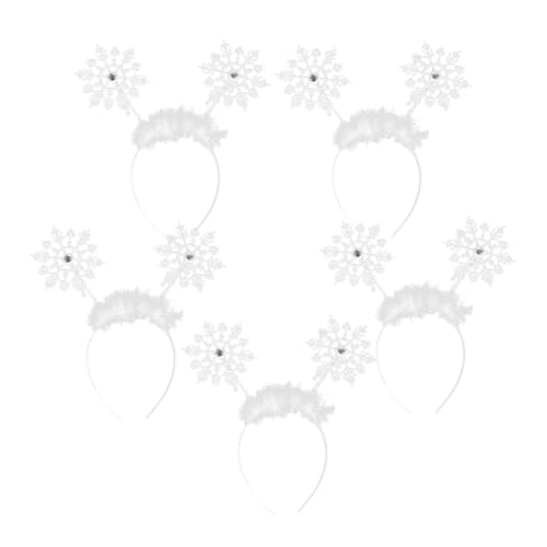 MOTHNUR 5 Stück Weiches Schneeflocken stirnband für Mädchen Komfortabler Haarschmuck Weihnachten Hautfreundlich Farbenfroh Langlebig für Winterfest und Kinderkostüm von MOTHNUR