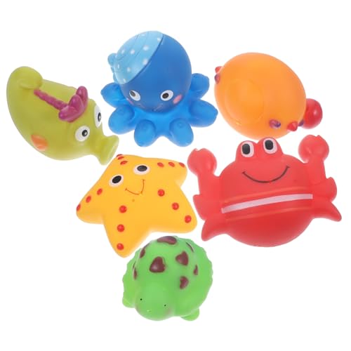 MOTHNUR 6 Stück Teiliges Badespielzeug Meerestiere Schwimmende Flexible Wasser Spielzeuge für Junge Mädchen Sicherer Langlebiger für Mädchen und Jungen von MOTHNUR