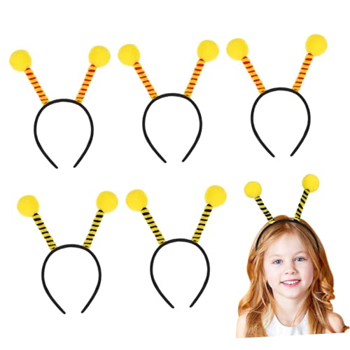 MOTHNUR 6 Stück Teiliges Bienen Haarreifen Niedliche Tier Haarbänder Weich und Bequem für Kindergeburtstag Kostüm und Party Accessoire Auffälliger Haarschmuck für Festival und Cosplay von MOTHNUR