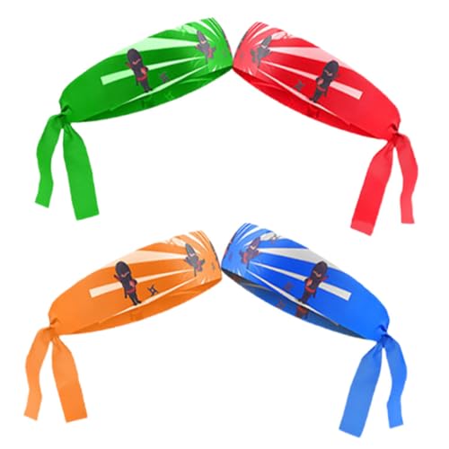 MOTHNUR 6 Stück Teiliges Ninja Stirnband Verstellbar Komfortabel Japanischer Karate Stil Für Geburtstagsparty Rollenspiel und Sport Party Favor von MOTHNUR