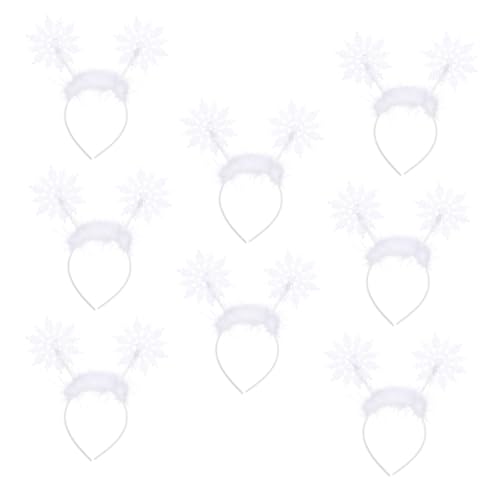 MOTHNUR 8 Stück Teiliges Weihnachtskopfschmuck Schneeflocken Haarreifen aus Kunststoff und Harz Festliche Langlebige Xmas Party Haarbänder mit Liebevollem Design für Frauen und Mädchen von MOTHNUR