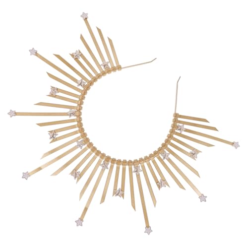 MOTHNUR Goldener Spike Haarreif Damen Gothic Kopfband Göttin Kopfschmuck für Halloween Kostüm Party Retro Vintage Fest MOTHNUR Goldener Spike Haarreif Damen Gothic Kopfband Göttin Kopfschmuck für Halloween Kostüm Party Retro Vintage Fest von MOTHNUR