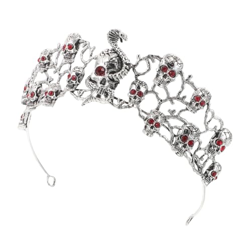 MOTHNUR Gothic Halloween Tiara aus Stabilem Legierungs-material mit Funkelnden Strasssteinen Retro Design Komfortabel und Langlebig für Festbankette und Cosplay-events von MOTHNUR