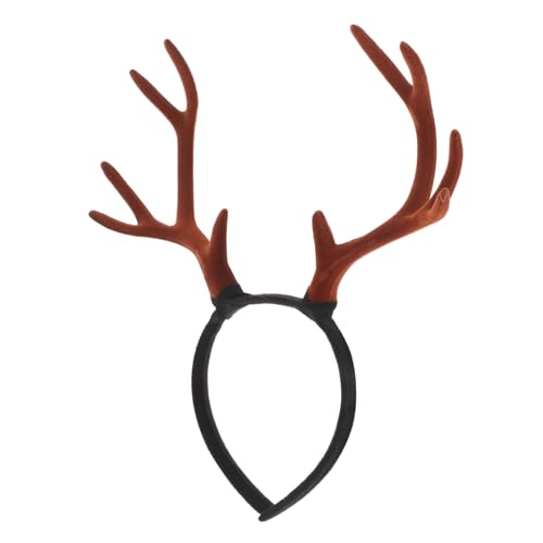 MOTHNUR Großes Rentiergeweih Stirnband aus Weichem Beflocktem Verstellbar für Erwachsene Perfektes Weihnachts und Halloween Kostümzubehör für Party und Karneval von MOTHNUR