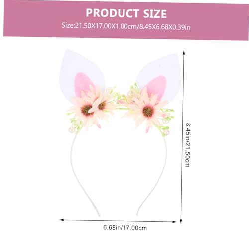 MOTHNUR Haarband Hasenohren Blumen Stirnband Leichtes Bequemes Haar Accessoire für Karneval Halloween Cosplay und Festliche Anlässe Atmungsaktiv und Sicher von MOTHNUR
